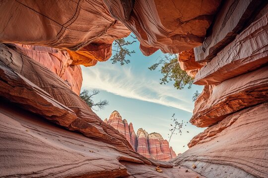 Zion national park rock formation view