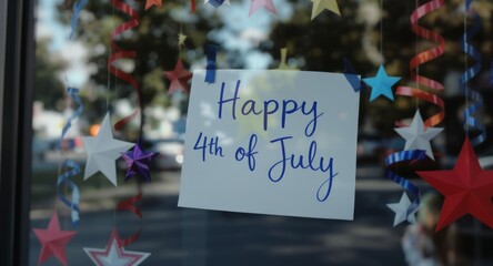 Happy 4th of July Window Decoration Stars