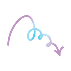 Pastel Gradient Curved Arrow