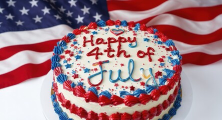 Obraz premium Patriotic Fourth of July Cake