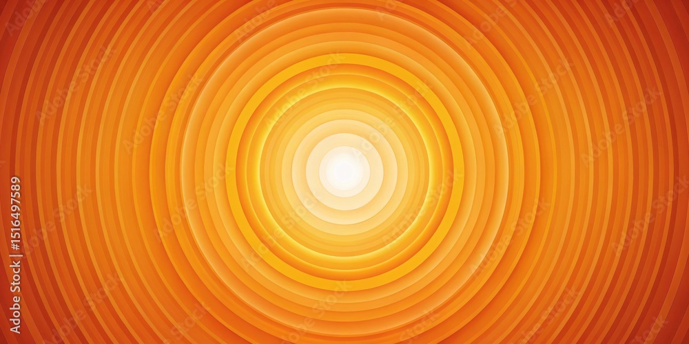 Aufkleber abstract orange concentric circles radiating warmth and energy from central light source