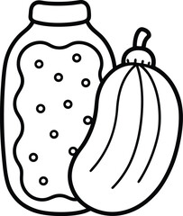 Outline Drawing of Middle Eastern Pickled Vegetables.