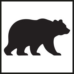 Fototapeta premium A black silhouette of a Bear vector