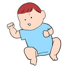 ハンドリガードする男の子のあかちゃん