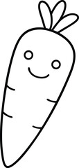 Smiling Cute Carrot Vector Illustration.