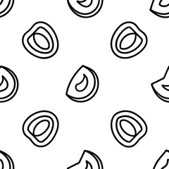 Vegetable Slice Repeating Outline Design Pattern.