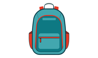 Blue and red backpack isolated on white background