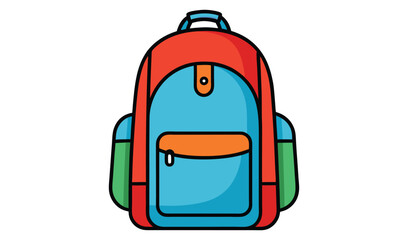 Fototapeta premium Colorful backpack isolated on white background, perfect for school