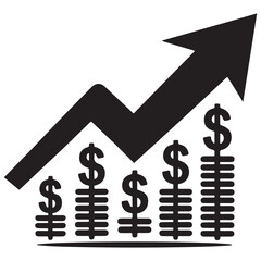 business graph with dollar symbol. Vector illustration EPS 10