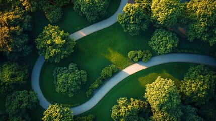 A tranquil escape where winding paths invite reflection amidst lush greenery promoting mindful connection with nature