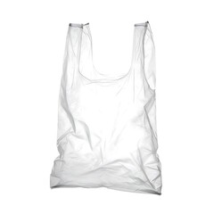 Empty clear plastic shopping bag isolated on white background