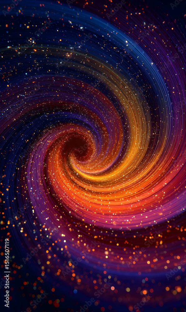 Poster a mesmerizing swirl of color and light abstract vortex creating a dynamic and ethereal galaxy space