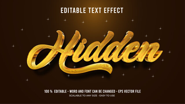 hidden editable text effect 3d text