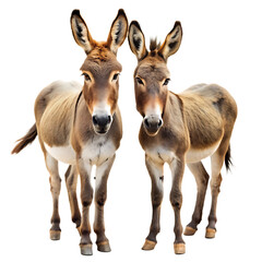 Obraz premium two donkey isolated on white background, PNG