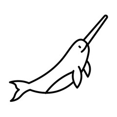 Obraz premium Narwhal line icon