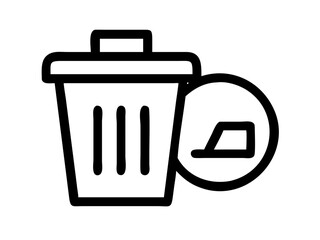 rash icon in line style. Delete icon, modern vector trash can symbol isolated on white background. trash bin icons set designed in filled, outline, line and stroke style 