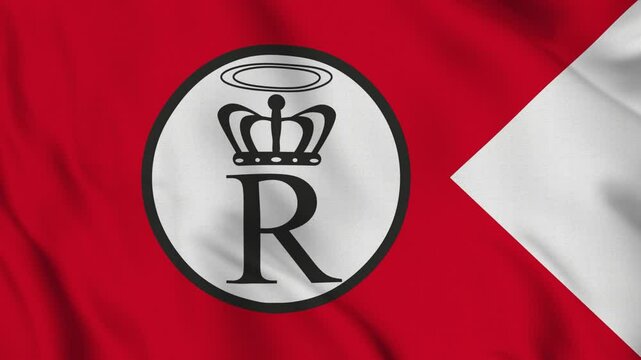 Flag of the Holy Empire of R&eacute;union &ndash; 4K Seamless Loop of the Micronation&rsquo;s Banner