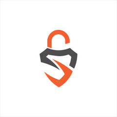 Modern and Simple Cyber Security Digital Logo Vector Icon. 