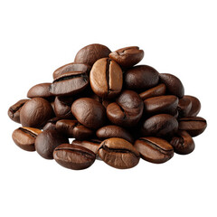 Naklejka premium Roasted coffee beans pile isolated on transparent background