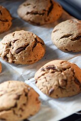 Freshly Baked Chocolate Chip Cookies in Oven