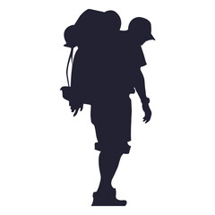 Outdoor hiking silhouette
