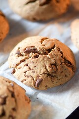 Freshly Baked Chocolate Chip Cookies in Oven