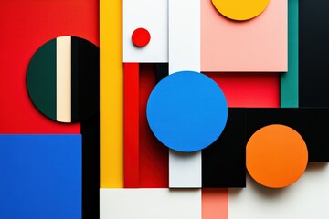 Abstract Geometric Color Composition