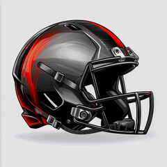 Futuristic Football Helmet Logo with Metallic Textures Bold Outlines High Contrast Dynamic Angles Sporty and Aggressive Design on Clean White Background.