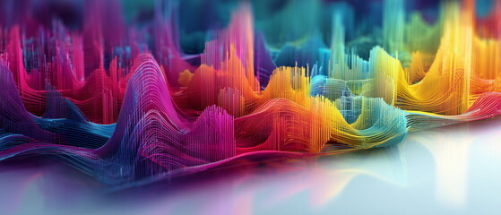 New age of mass data visualization and outcome analysis. Data science and visual management design output concept. technology and abstract background. Hand edited, generative AI based.
