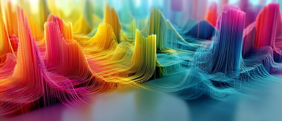 New age of mass data visualization and outcome analysis. Data science and visual management design output concept. technology and abstract background. Hand edited, generative AI based.
