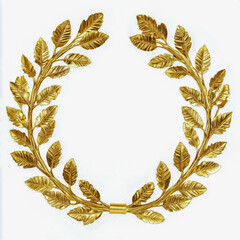Gold award laurel wreath accessories decoration chandelier isolated on white background.