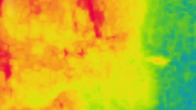 A fussy man. Image from thermal imager device. Vertical Video
