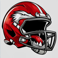 Fierce Aggressive Football Helmet Logo Bold Dynamic Intense Powerful Athletic Design Showcasing Strength and Determination with Modern Energetic Style.