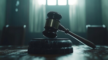 Judge's gavel icon representing legal authority and justice in a minimalist and bright design style for legal contexts