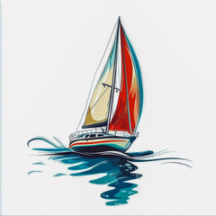 sailboat icon logo template isolated on white background.