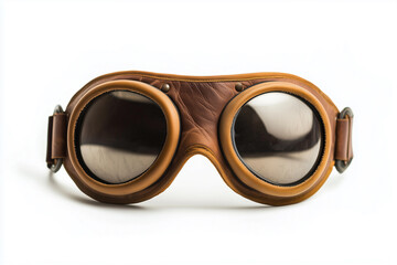 Protective black swimming goggles isolated on a white background