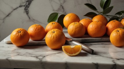 Sliced ​​fruits on a wooden cutting board