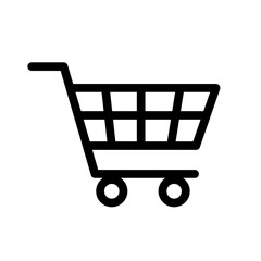 Simple Black and White Shopping Cart Icon
