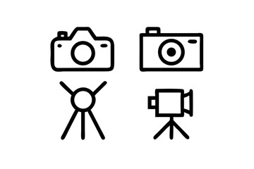 Single line icon depicting a selfie camera for photography related projects
