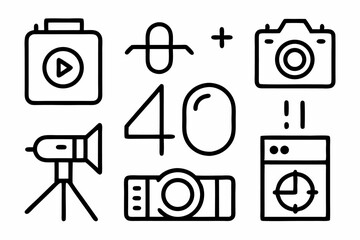 High quality single line icon depicting a selfie camera for photography enthusiasts