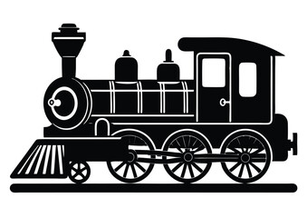 steam locomotive train silhouette vector illustration vintage old steam engine graphic design