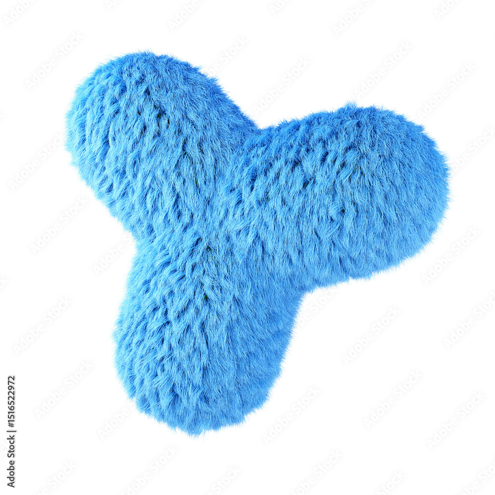 Canvas Prints blue abstract fluffy shape. 3d design element isolated on white background.