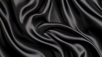 Fototapeta premium Matte silk material with smooth folds on a black background 