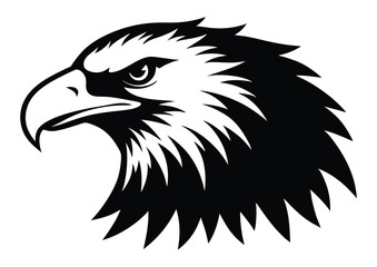 Obraz premium American bald eagle head silhouette vector illustration majestic bird of prey graphic design