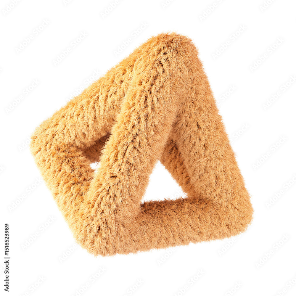Poster fluffy geometric shape isolated on white background. 3d design element.