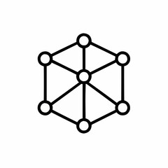 Minimal network of circles and lines forming a cube &mdash; IoT mesh network.