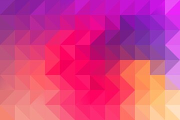 Obraz premium A colorfull mesh gradient background with geometric triangular patterns transitioning smoothly from purple to pink and cream. Ideal for modern abstract backdrop and digital design themes.