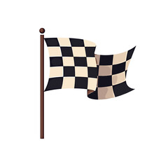 Fototapeta premium Waving Checkered Flag Illustration for Motorsport Racing Finish Line, Victory and Competition