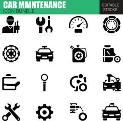 car service icons Editable Stroke