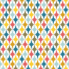 Seamless retro patterns with colorful stars